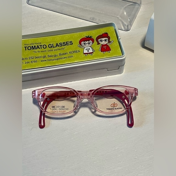 Tomato Glasses Non Slip Frame TKDC13 | Square Pink Kids Glasses - Picture 10 of 11